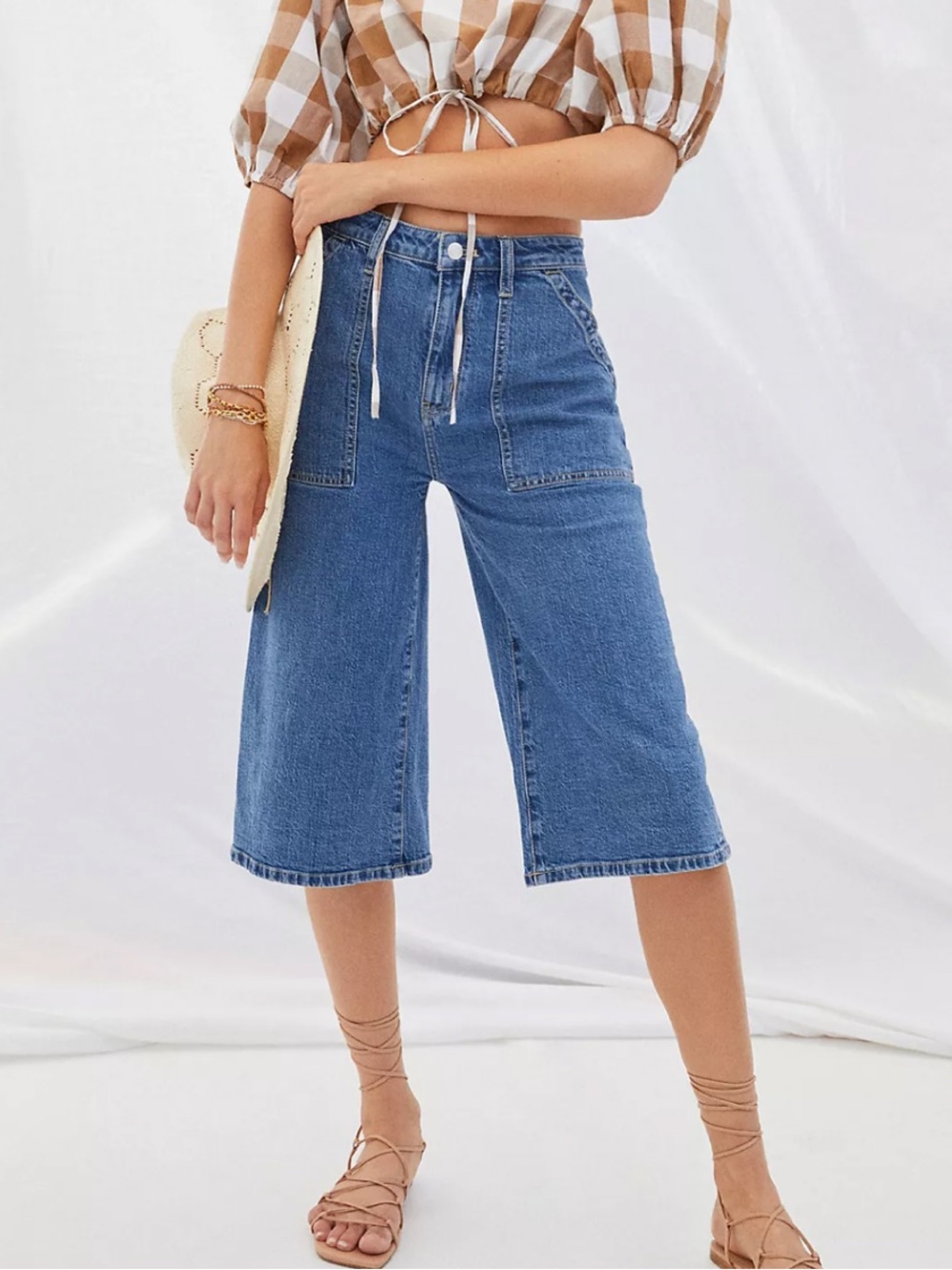 Anthropologie Maeve Ultra High-Rise Denim Culottes Size 26